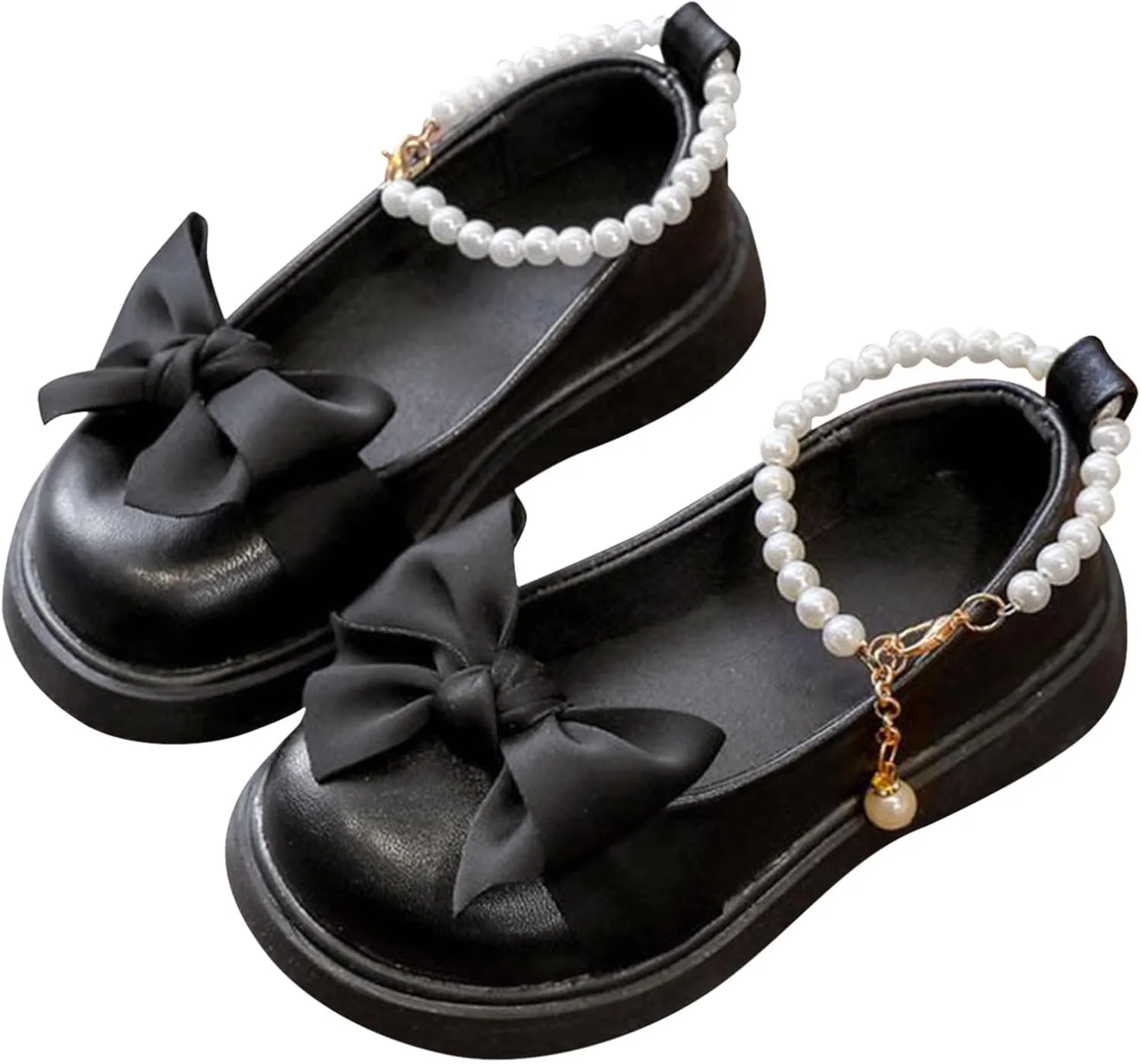 Girls Shoes Platform Mary Jane Toddler Girls Dress Shoes Cute Bowknot Pearls Flower Girls Wedding Birthday Party Prom