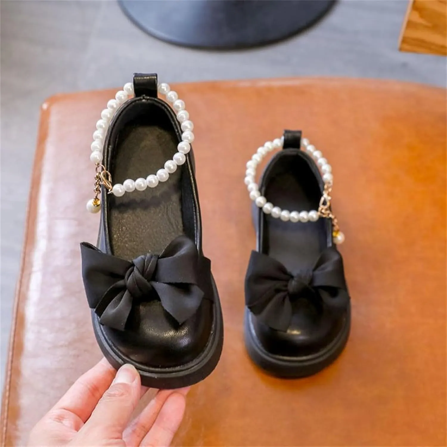 Girls Shoes Platform Mary Jane Toddler Girls Dress Shoes Cute Bowknot Pearls Flower Girls Wedding Birthday Party Prom
