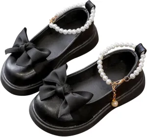 Girls Shoes Platform Mary Jane Toddler Girls Dress Shoes Cute Bowknot Pearls Flower Girls Wedding Birthday Party Prom