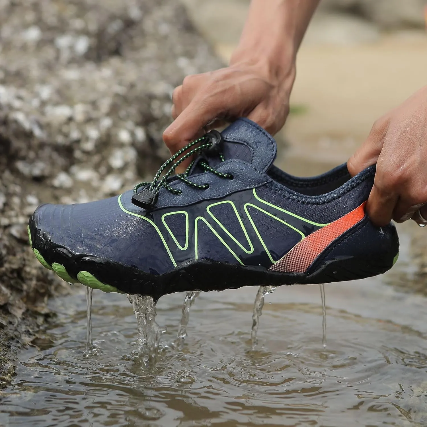 Grounded Footwear for Women Comfortable Lightweight Non-Slip Barefoot Shoes Breathable Barefoot Water Hiking Shoes Wide Toe Box Pro Beach Swim Athletic Sports Shoe Hike Shoe