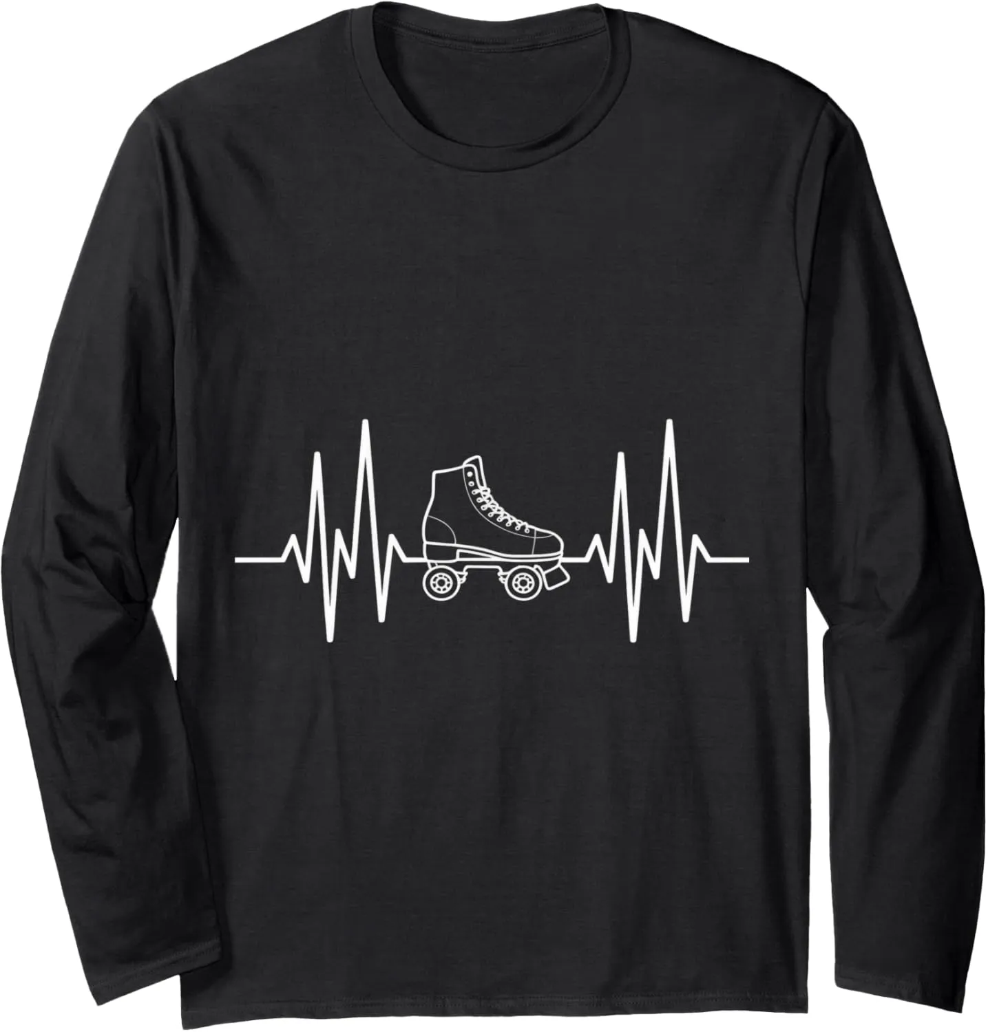 Heartbeat EKG Roller Skate Shoes Roller Skating Long Sleeve T-Shirt