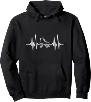 Heartbeat EKG Roller Skate Shoes Roller Skating Pullover Hoodie