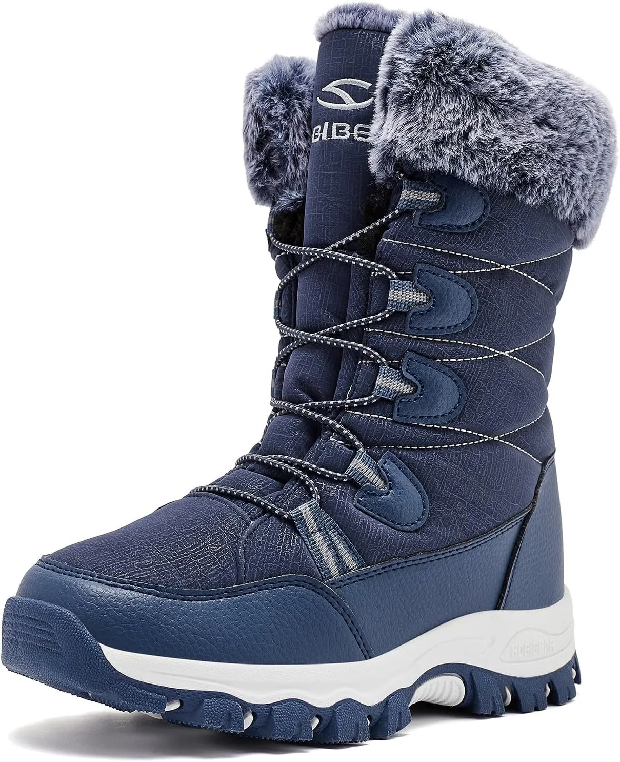 HOBIBEAR Kids Winter Snow Boots Waterproof Outdoor Warm Faux Fur Lined Shoes