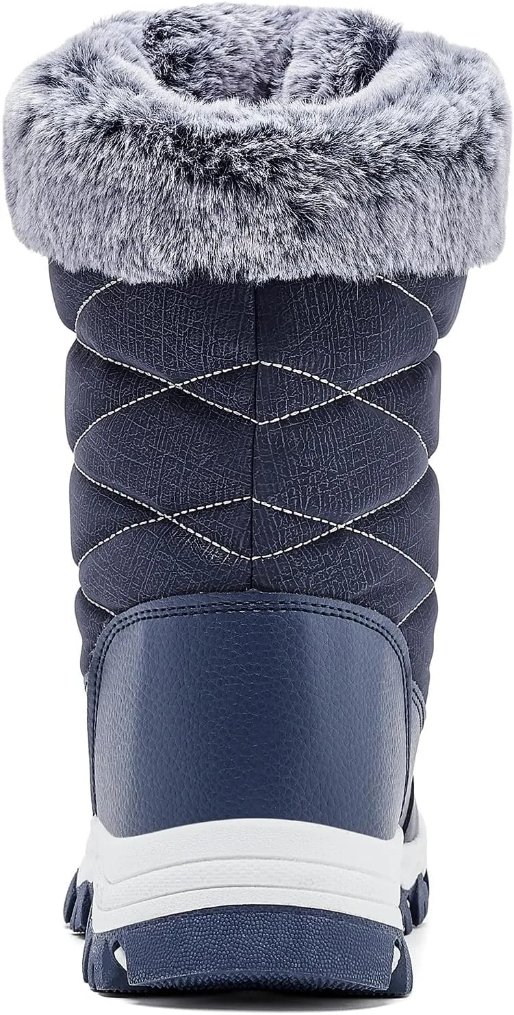 HOBIBEAR Kids Winter Snow Boots Waterproof Outdoor Warm Faux Fur Lined Shoes