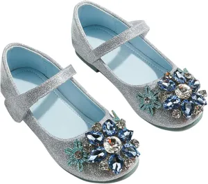 IWIHMIV Dress Up Shoes for Toddler Girls Pearl Rhinestone Bow Dress Shoes Princess Mary Jane Party Dress Shoes