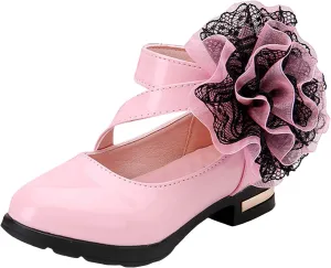IWIHMIV Little Girl Shoes Princess Shoes Dress Shoes for Girls Girls Dress Shoes Flower Girl Shoe Mary Jane Low Heels for Wedding