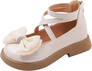 IWIHMIV Little Girl Shoes Princess Shoes Dress Shoes for Girls Girls Dress Shoes Flower Girl Shoe Mary Jane Low Heels for Wedding