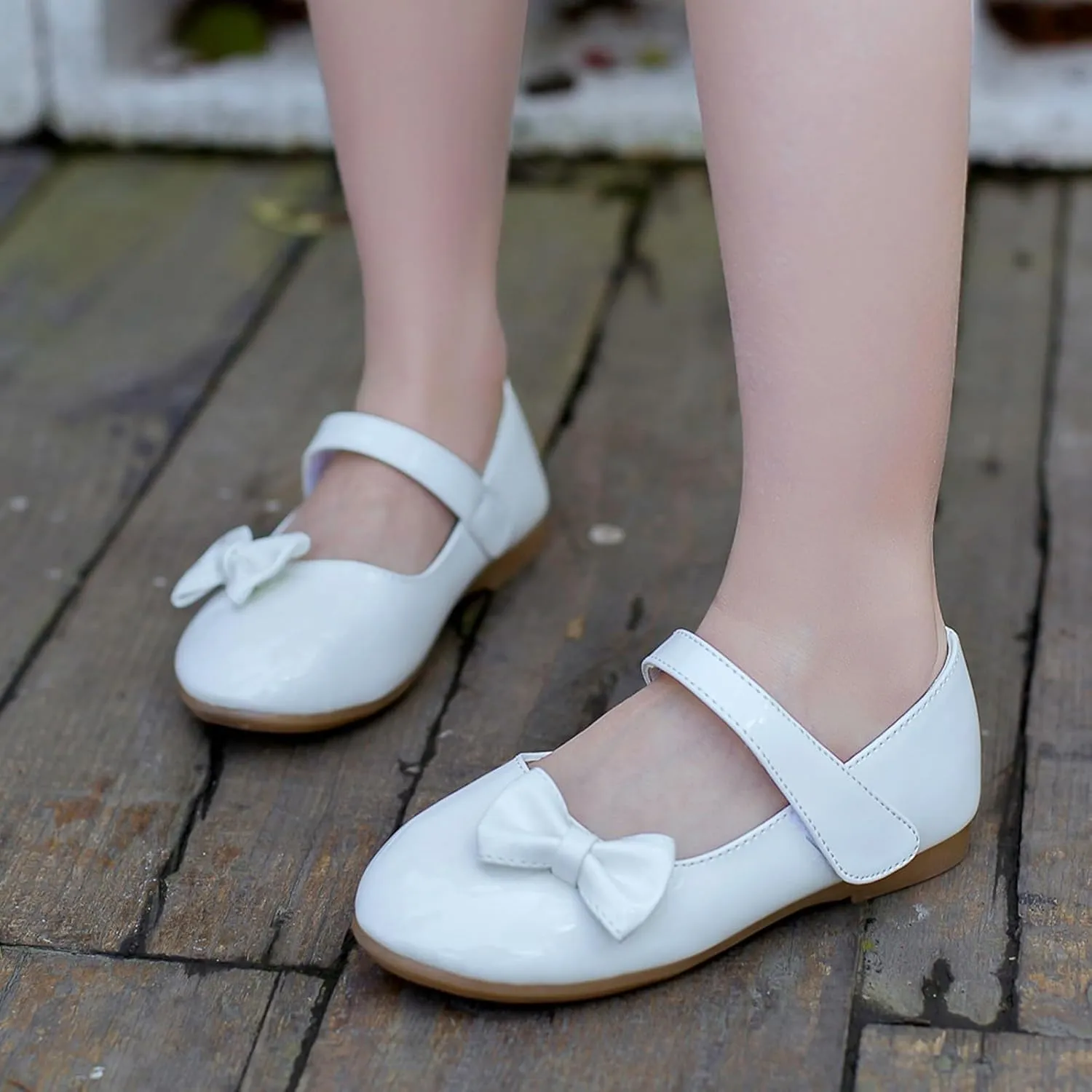 IWIHMIV Toddler Mary Jane Dress Shoes Casual Leather Ballet Flat for Girl Party School Shoes for Little Girls