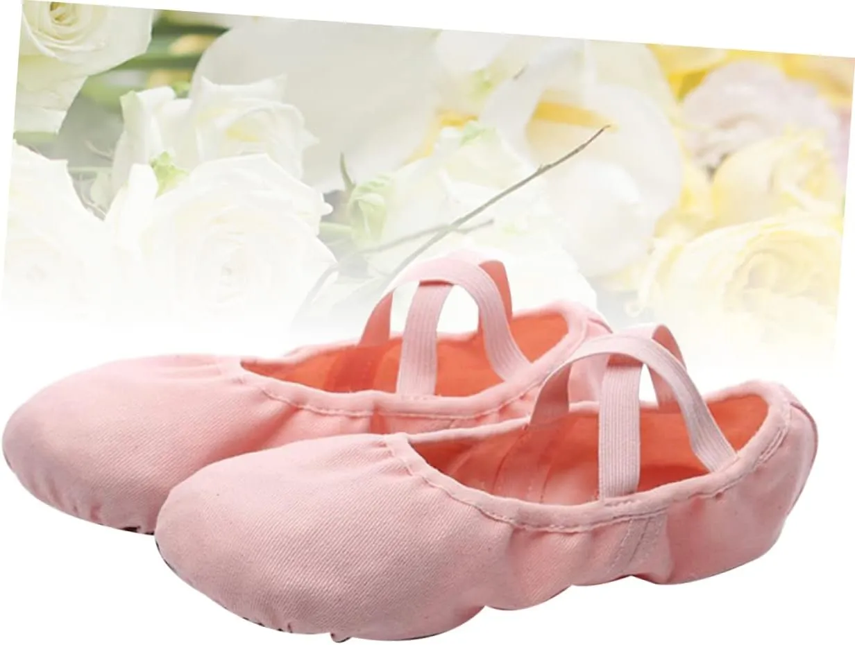 KESYOO Ballet Dance Shoes Canvas Ballet Shoes Ladies Flat Dress Shoes Dance Shoe Flats for Toddler Girls Soft Sole Shoes Ballet Slipper Exercise Shoes Girl Child Foldable