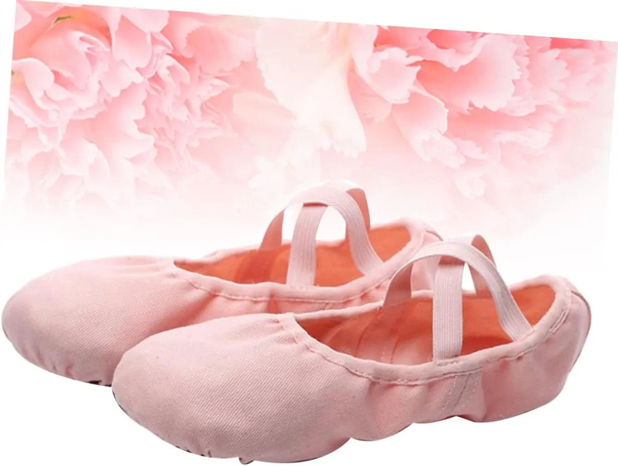 KESYOO Ballet Dance Shoes Canvas Ballet Shoes Ladies Flat Dress Shoes Dance Shoe Flats for Toddler Girls Soft Sole Shoes Ballet Slipper Exercise Shoes Girl Child Foldable