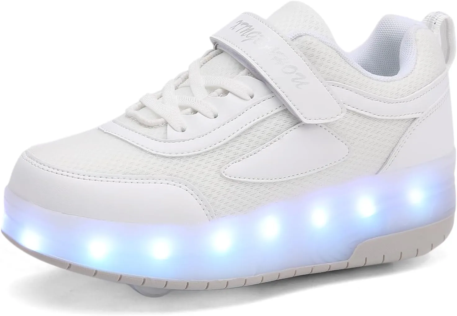 Kids LED Roller Skate Shoes with Double Wheels Rechargeable Retractable Wheels Light Up Sneakers for Christmas Birthday Gifts