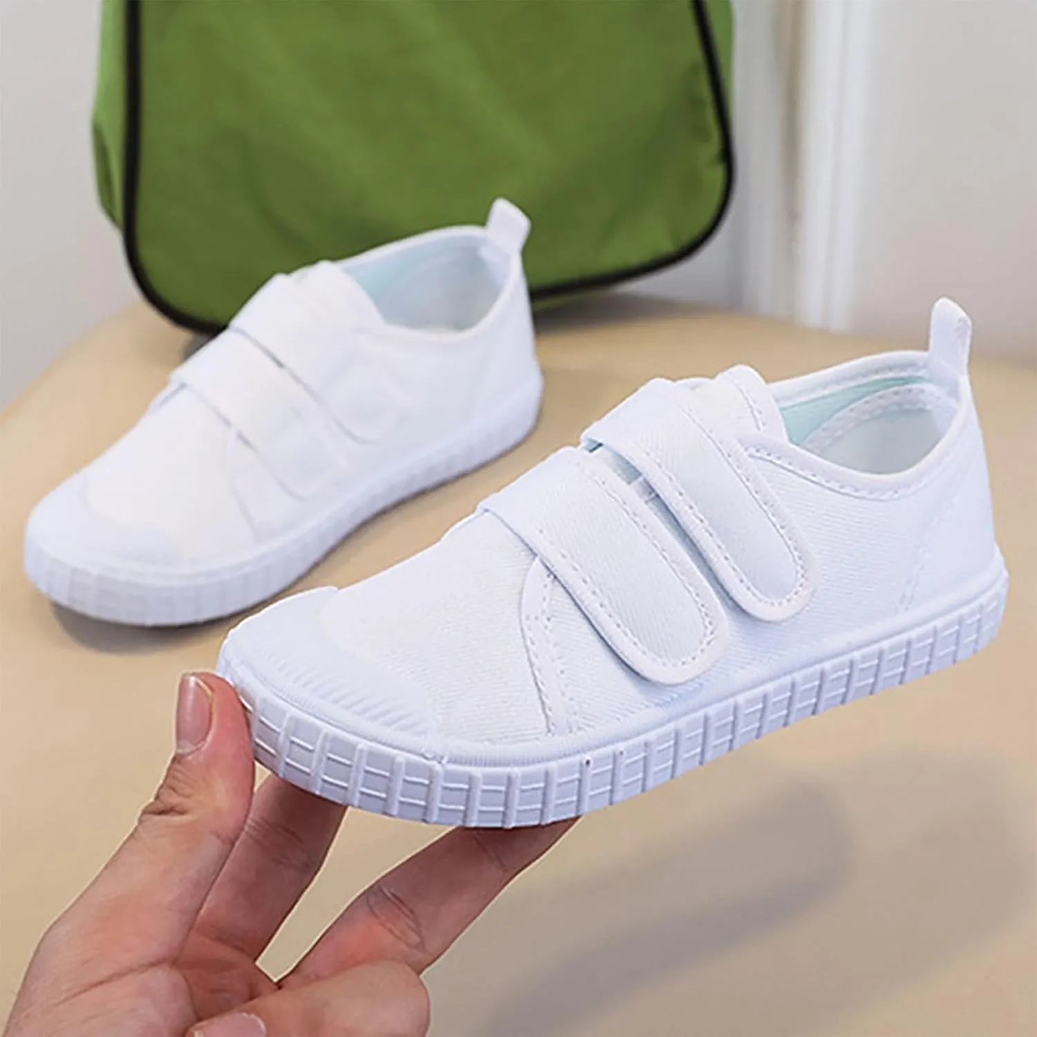 Kids Sneakers Athletic Sport Shoes Light Weight Slip on Slip on Sneakers Loafers Shoes White Casual Fashion Shoes