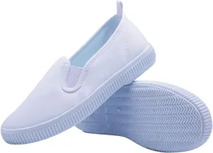 Kids Sneakers Athletic Sport Shoes Light Weight Slip on Slip on Sneakers Loafers Shoes White Casual Fashion Shoes