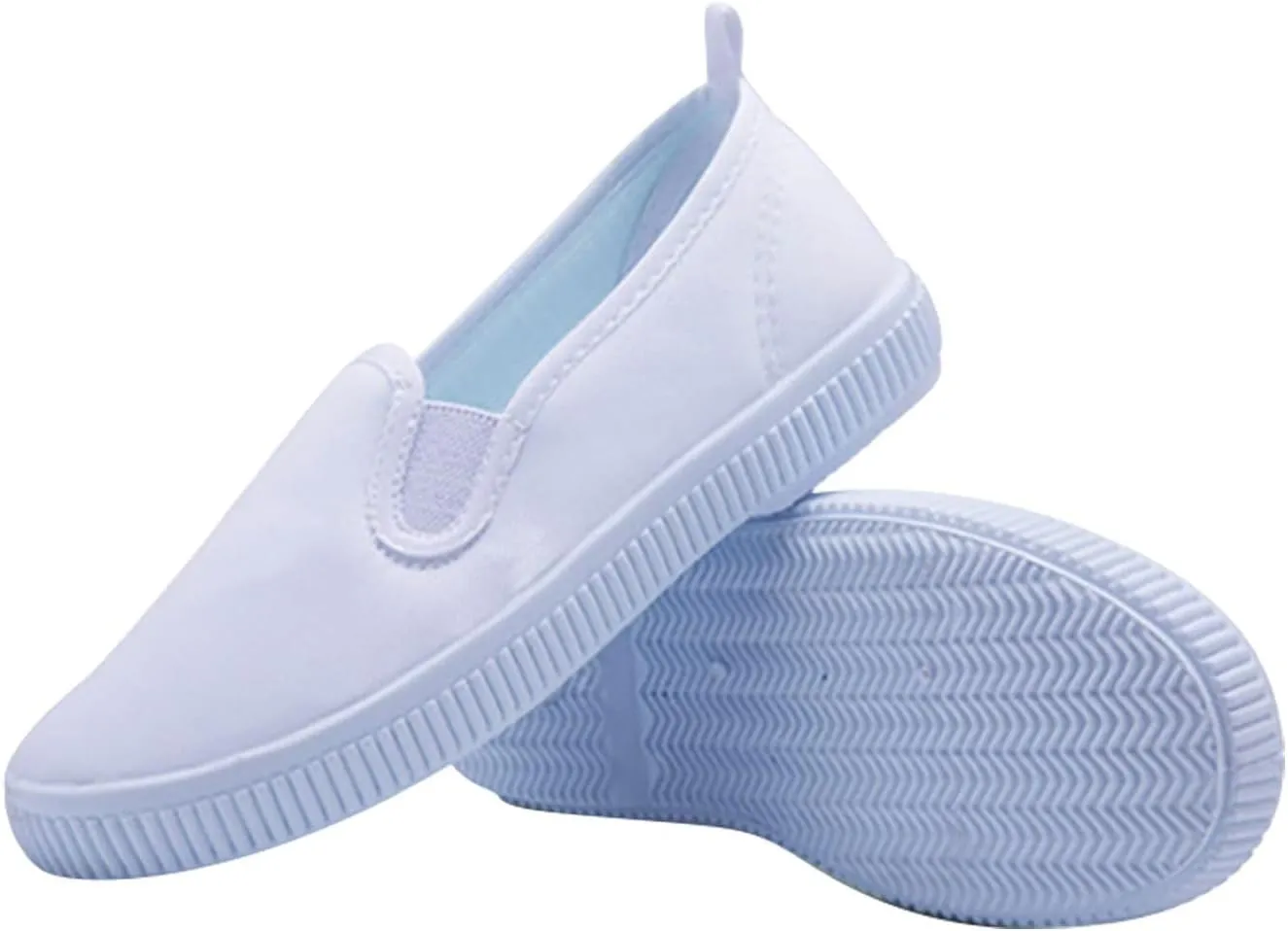 Kids Sneakers Athletic Sport Shoes Light Weight Slip on Slip on Sneakers Loafers Shoes White Casual Fashion Shoes