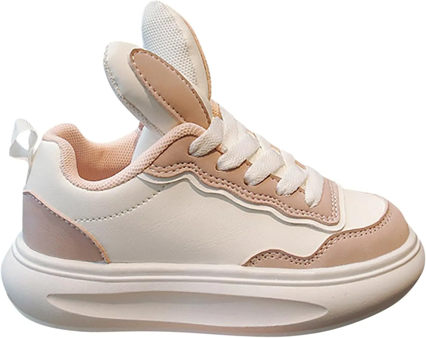 Kids Sneakers for Boys Girls Toddler Bunny Ear Canvas High Top Color Blocked Ripple Walking Causal Shoes