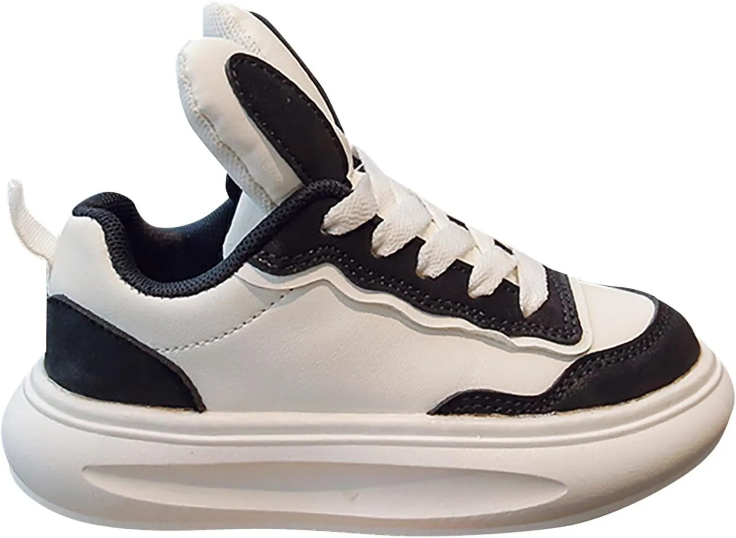 Kids Sneakers for Boys Girls Toddler Bunny Ear Canvas High Top Color Blocked Ripple Walking Causal Shoes