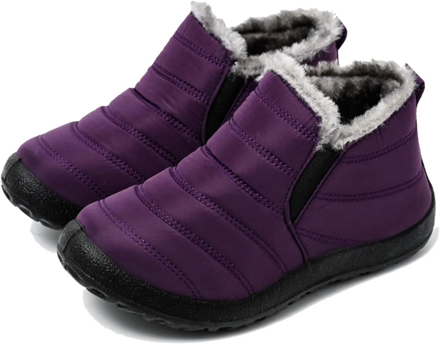Ladmiple Winter Boots For Women Waterproof Snow Wide Width Warm Ankle Booties Comfortable Slip On Fur Lined Outdoor Shoes