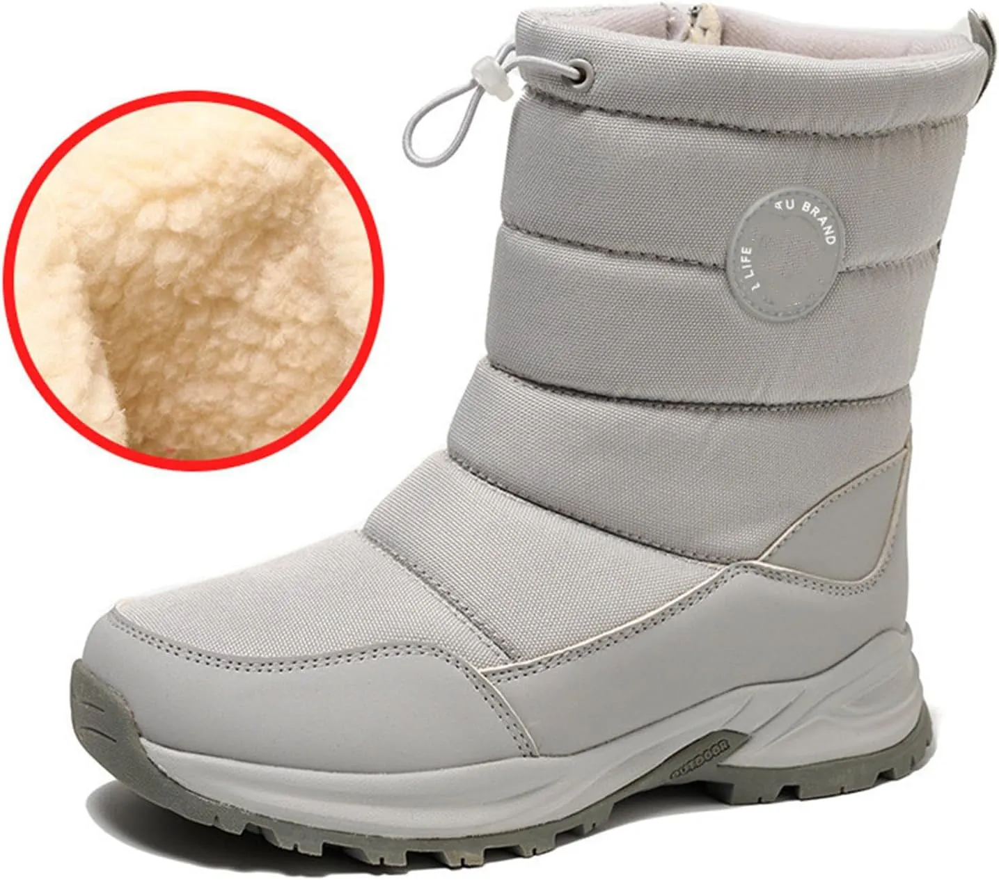 Lausiuoe Winter Boots For Women Waterproof Snow Non Slip Fur Lining Comfortable Slip On Warm Ankle Booties Outdoor Shoes