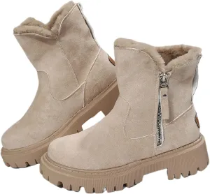 Lausiuoe Winter Dress Boots For Women 2024 Warm Fur Lined Snow Ankle Booties Comfortable Casual Fashion Fuzzy Loafers Shoes