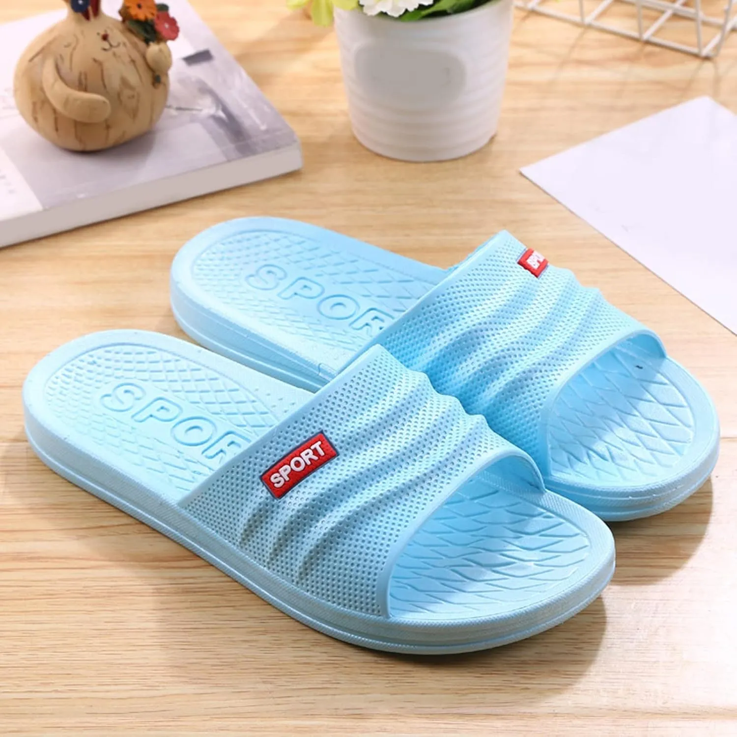 Lightweight Memory Foam Slides for Women with Drainage Hole Water Shoe Vacation Sandals Womens Slides