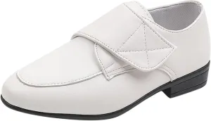 Little Girl's Slip On Loafers Low Heel Casual Shoes Flat Sneakers Kids Fashion Leather 𝐖aterproof Hook Shoes