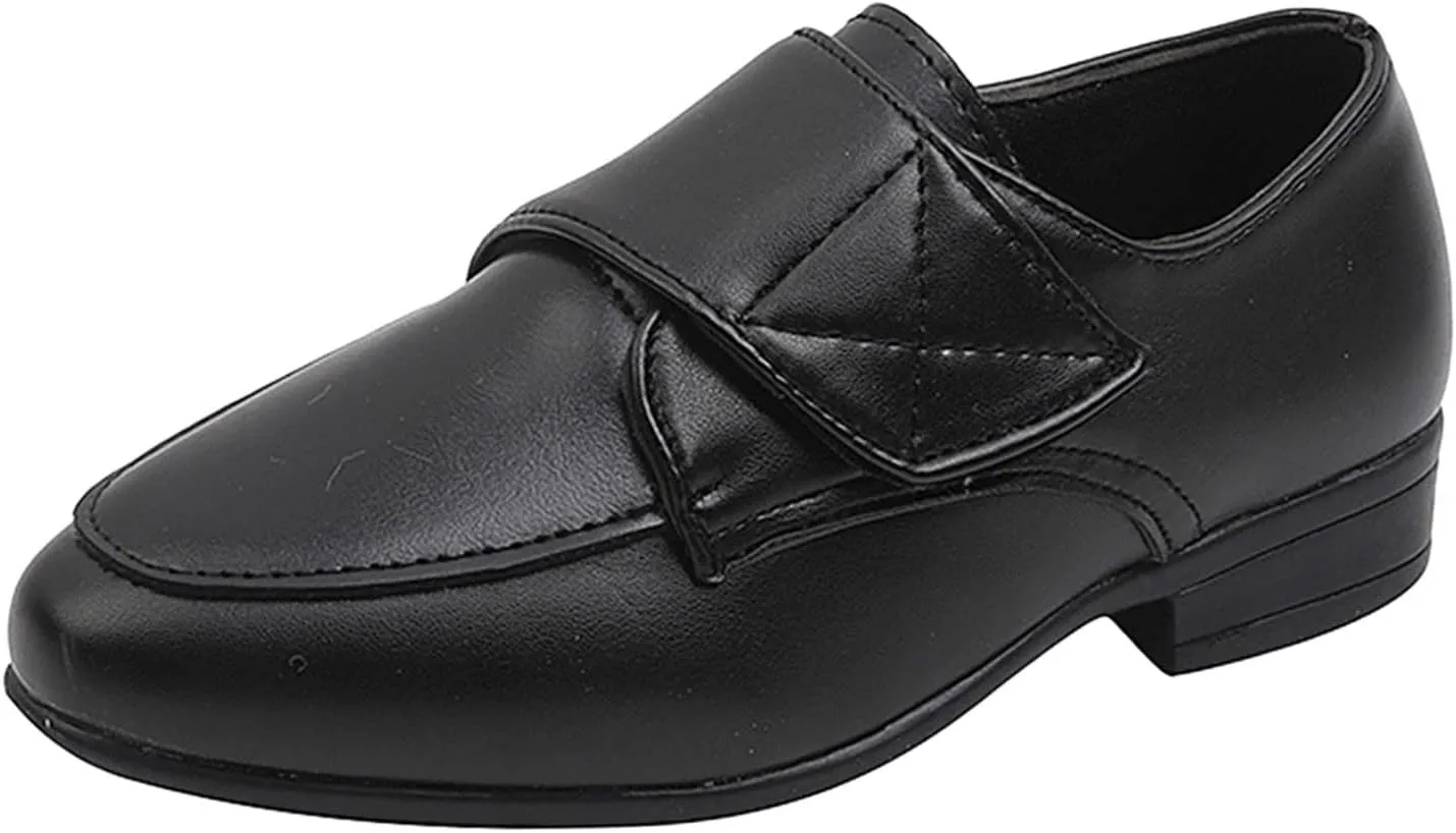 Little Girl's Slip On Loafers Low Heel Casual Shoes Flat Sneakers Kids Fashion Leather 𝐖aterproof Hook Shoes