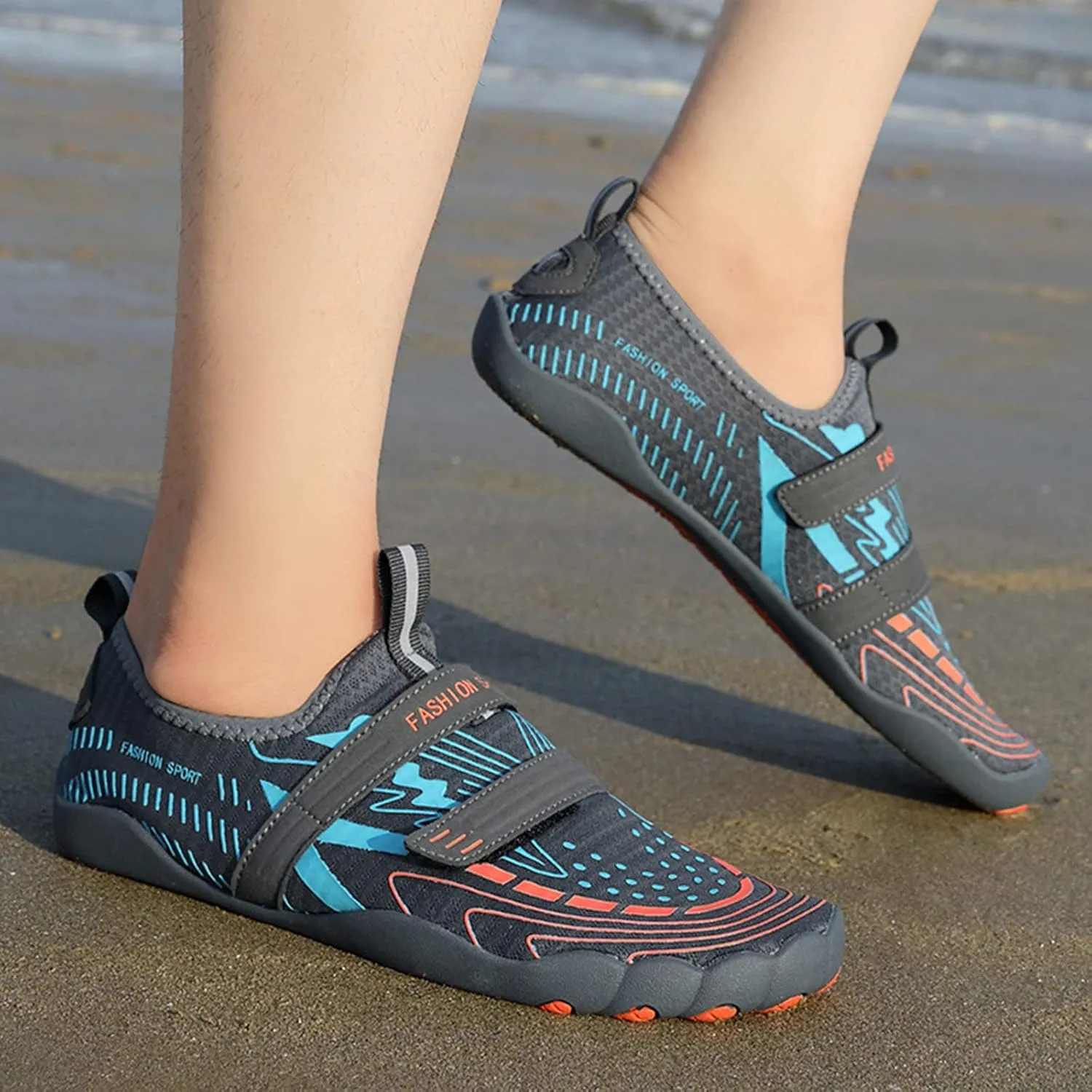 Men's Beach Sports Shoes Comfortable Non Slip Wading Shoes Summer Swim Water Shoe for Boating Diving Fishing