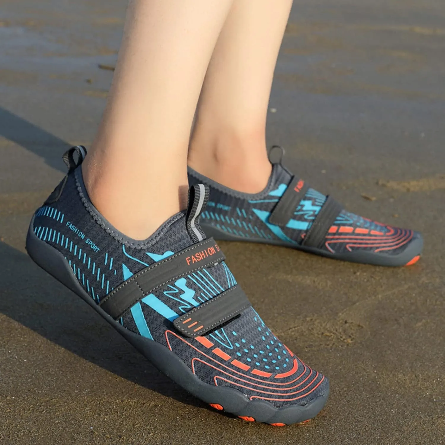 Men's Beach Sports Shoes Comfortable Non Slip Wading Shoes Summer Swim Water Shoe for Boating Diving Fishing