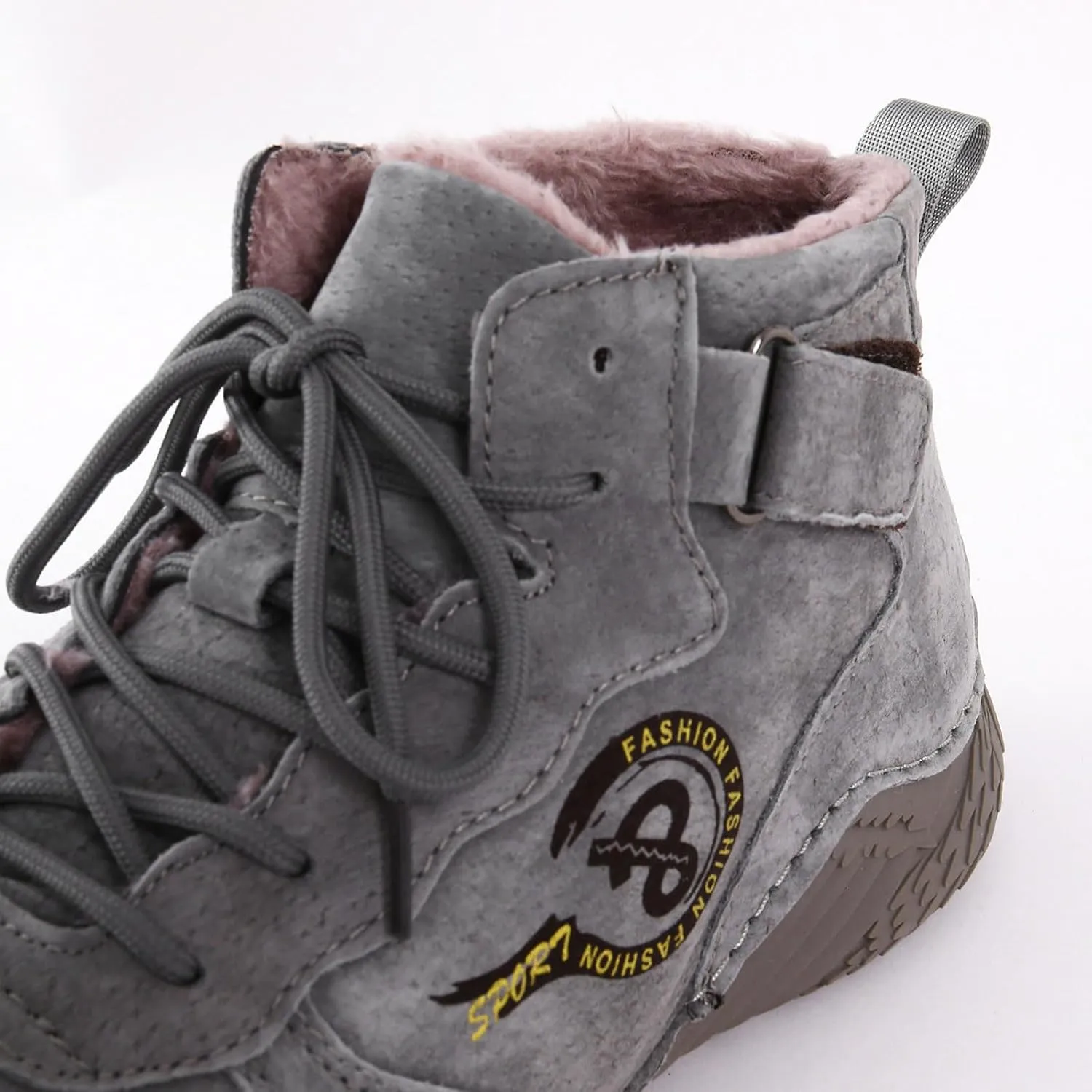 Men's Casual Suede Ankle Boots Lace Up And Hook Loop Ankle Boots Lightweight Sport Shoes Hiking Leather Boots