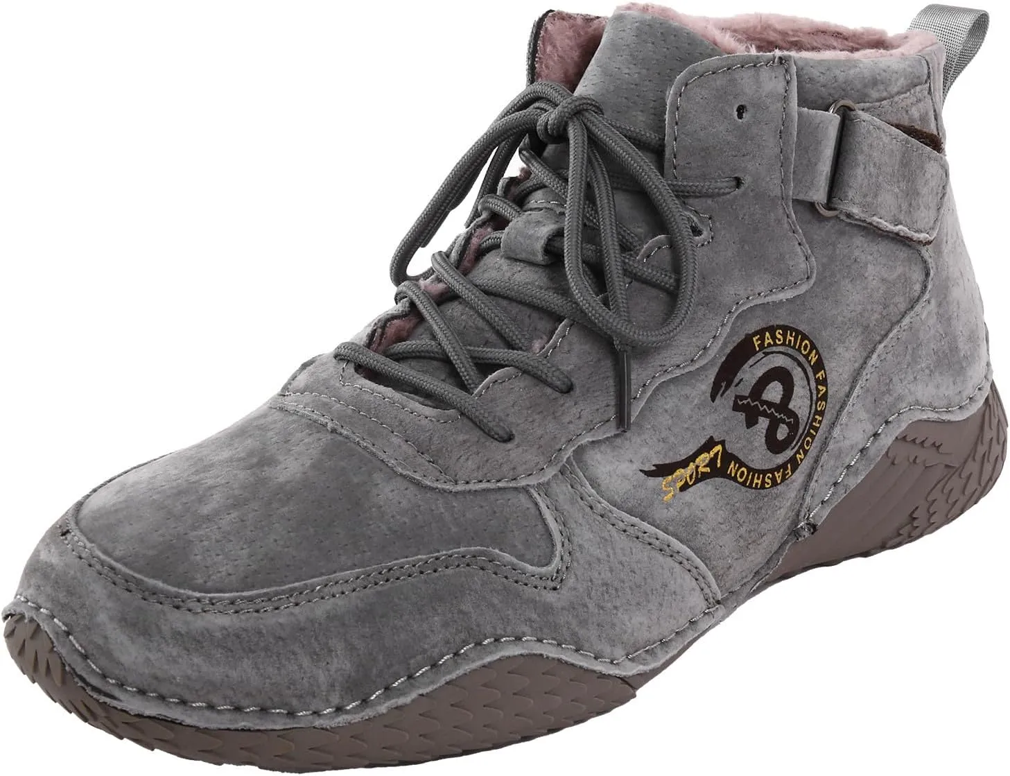 Men's Casual Suede Ankle Boots Lace Up And Hook Loop Ankle Boots Lightweight Sport Shoes Hiking Leather Boots