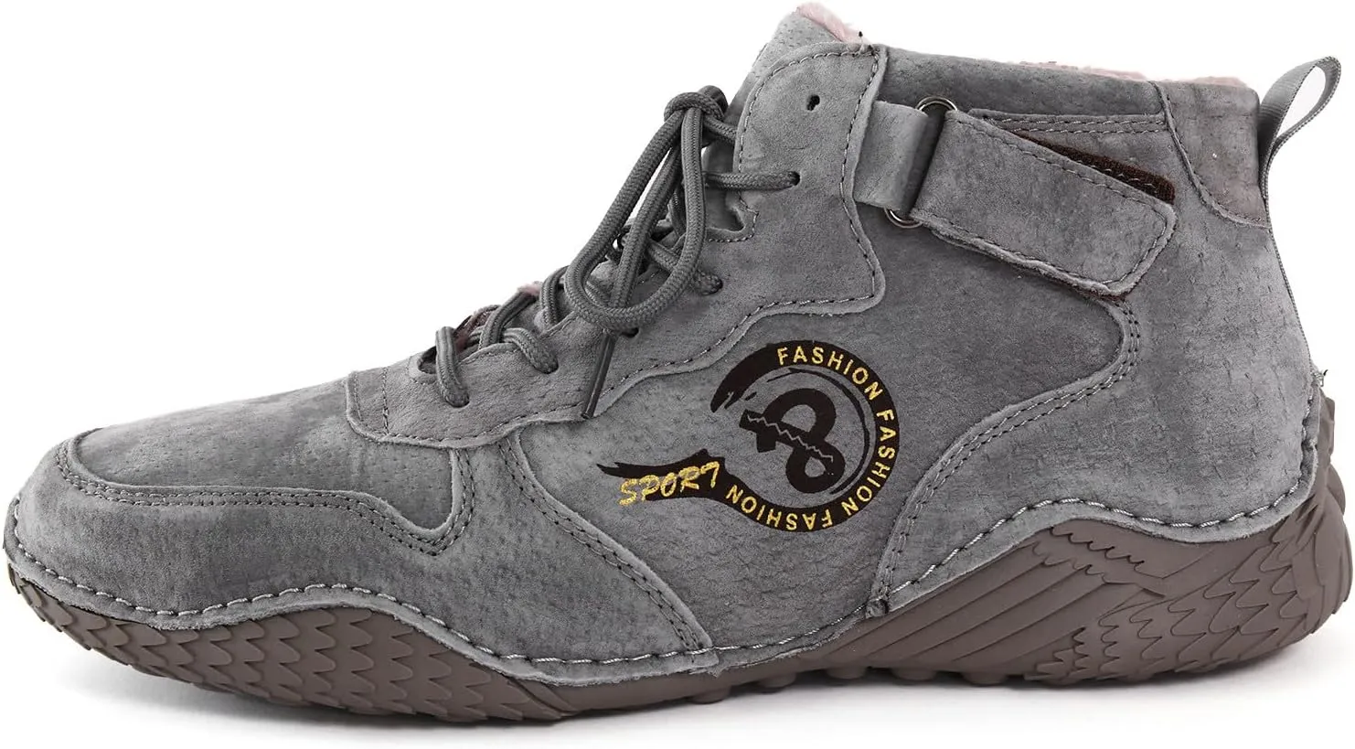 Men's Casual Suede Ankle Boots Lace Up And Hook Loop Ankle Boots Lightweight Sport Shoes Hiking Leather Boots