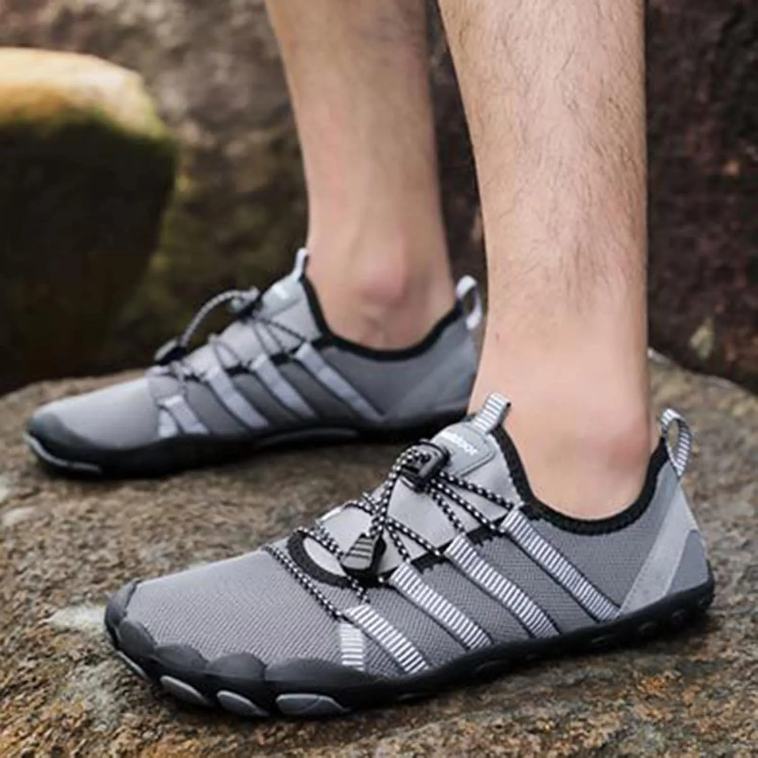 Men's Wading Shoes Outdoor Swim Sports Shoes Flat Breathable Quick-Dry Surfing Shoe Minimalist Grounded Footwear