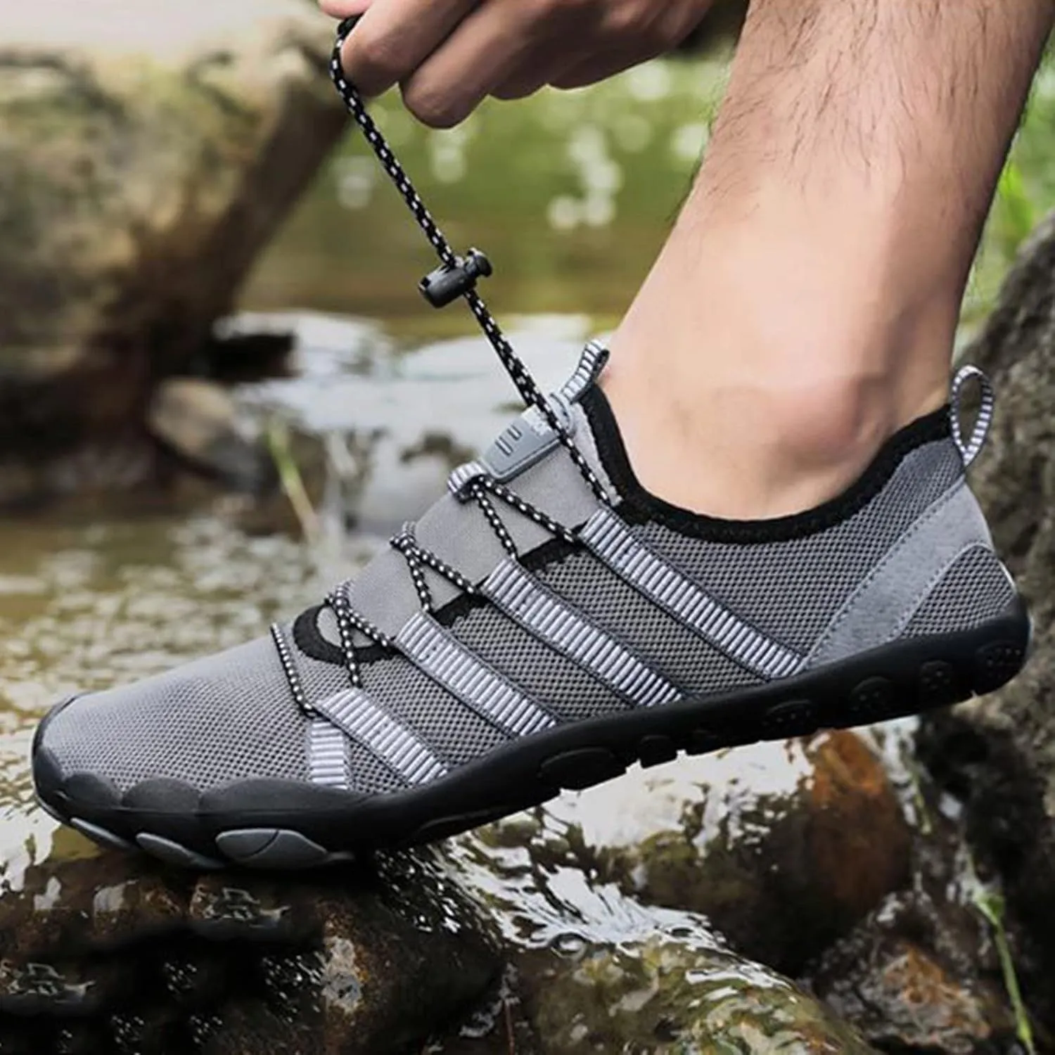Men's Wading Shoes Outdoor Swim Sports Shoes Flat Breathable Quick-Dry Surfing Shoe Minimalist Grounded Footwear
