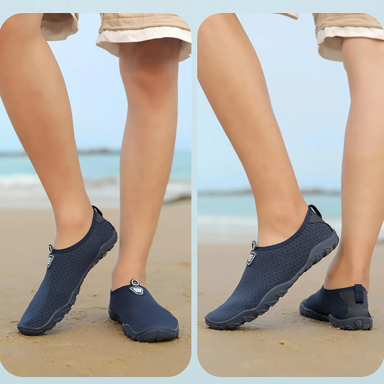 Mens Water Shoes Wide Width Non Slip Athletic Footwear Wide Toe Water Shoes Barefoot