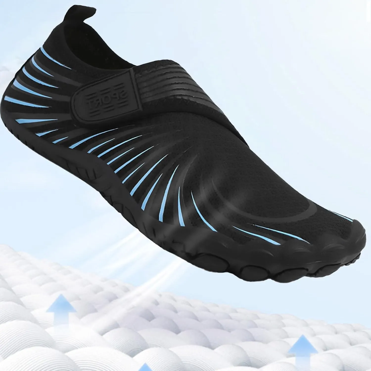 Mens Womens Water Shoes, Breathable Lightweight Quick Dry Barefoot Aqua Footwear for Summer Beach Surfing Training