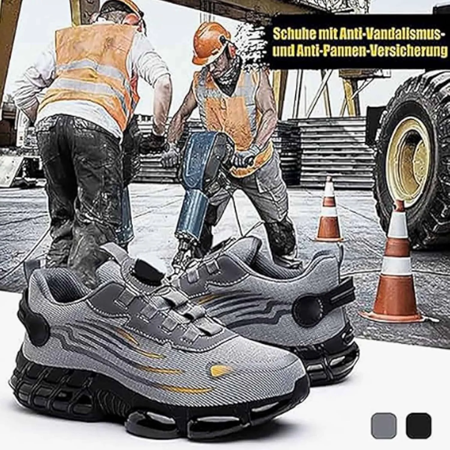 Noozier Safety Shoes, Ironstride Work Shoes, Noozier Safety Shoe Mens Steel Toe, Comfortable Puncture Proof Sneakes Boots Air Cushion