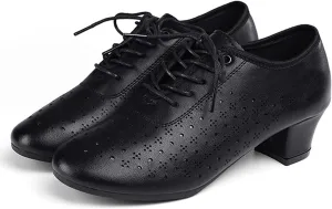 ONAIC Women's Character Latin Ballroom Shoes Non-Slip Lace-Up 5CM Heels Practice Teaching Dance Shoes Wedding Pumps