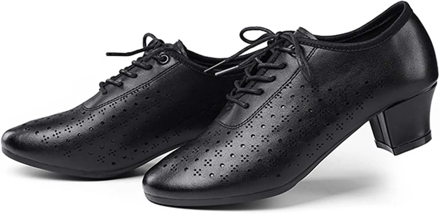ONAIC Women's Character Latin Ballroom Shoes Non-Slip Lace-Up 5CM Heels Practice Teaching Dance Shoes Wedding Pumps
