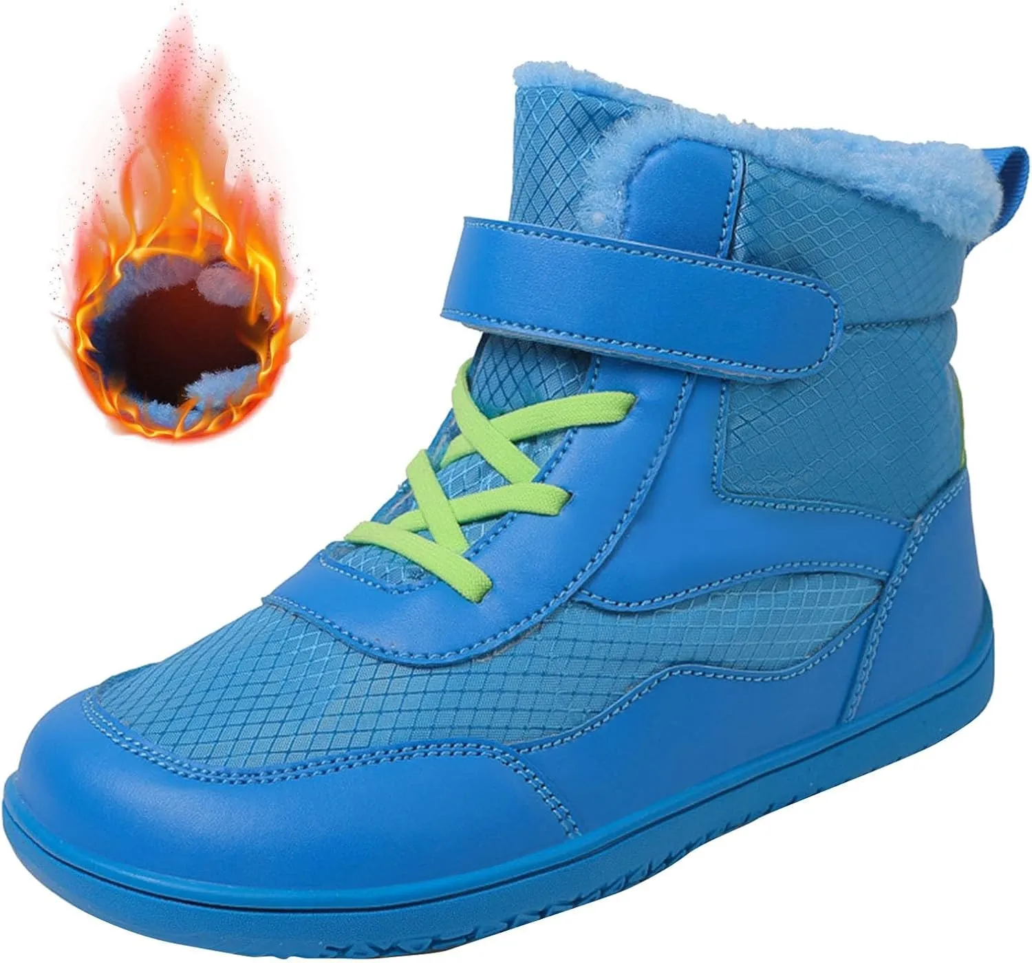 Open Toe Fuzzy Snow Booties For Boys Kids Childrens Leather Flat Non Slip Shoes Outdoor Running Warm Lightweight Boots