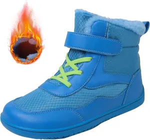 Open Toe Fuzzy Snow Booties For Boys Kids Childrens Leather Flat Non Slip Shoes Outdoor Running Warm Lightweight Boots