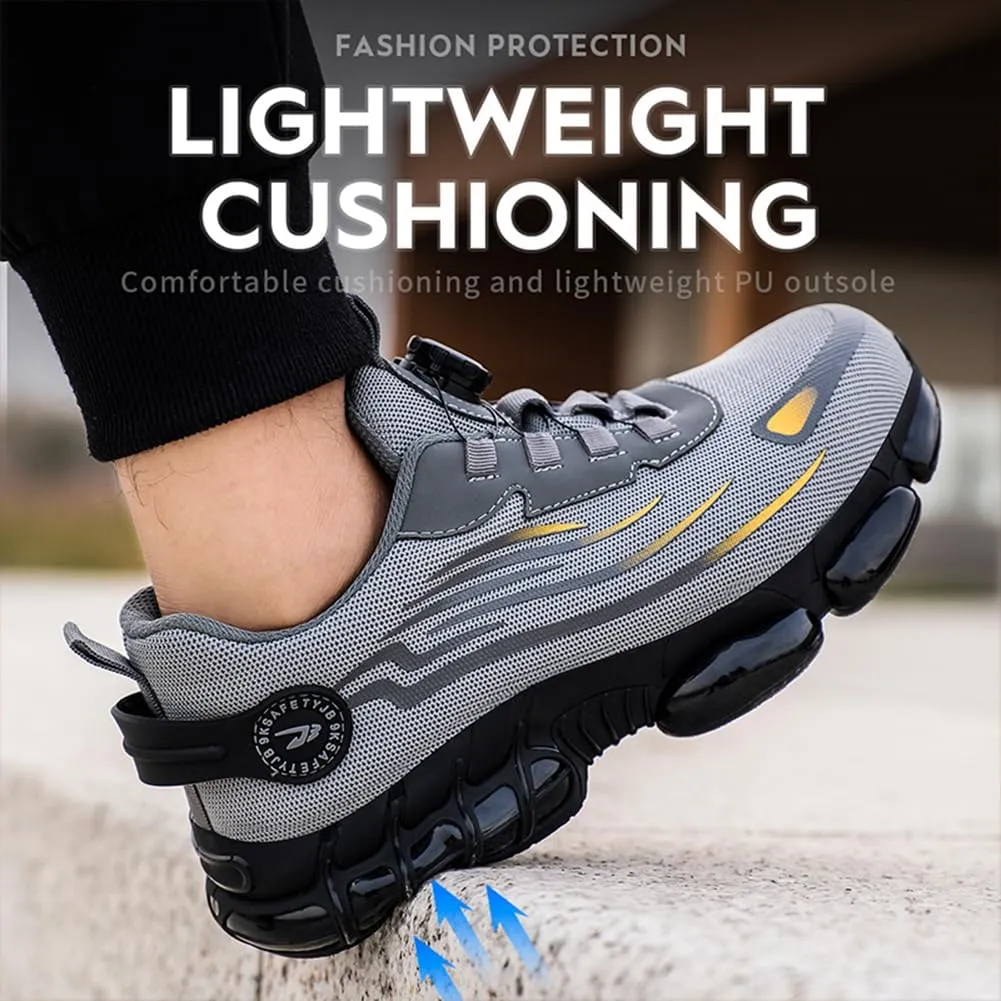Orgonite Steel Toe Shoes for Men Women Prestivos Shoes Safety Shoe Steel Toe Power Trainers Anti-Slip Lightweight Comfortable Puncture Proof Sneakers
