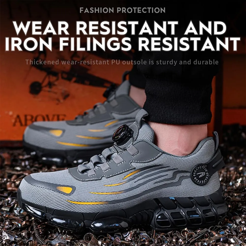 Orgonite Steel Toe Shoes for Men Women Prestivos Shoes Safety Shoe Steel Toe Power Trainers Anti-Slip Lightweight Comfortable Puncture Proof Sneakers