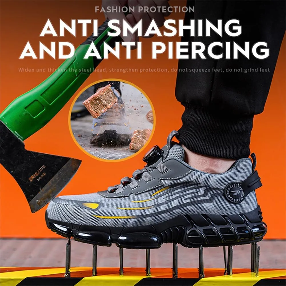 Orgonite Steel Toe Shoes for Men Women Prestivos Shoes Safety Shoe Steel Toe Power Trainers Anti-Slip Lightweight Comfortable Puncture Proof Sneakers
