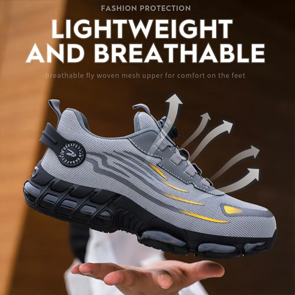 Orgonite Steel Toe Shoes for Men Women Prestivos Shoes Safety Shoe Steel Toe Power Trainers Anti-Slip Lightweight Comfortable Puncture Proof Sneakers