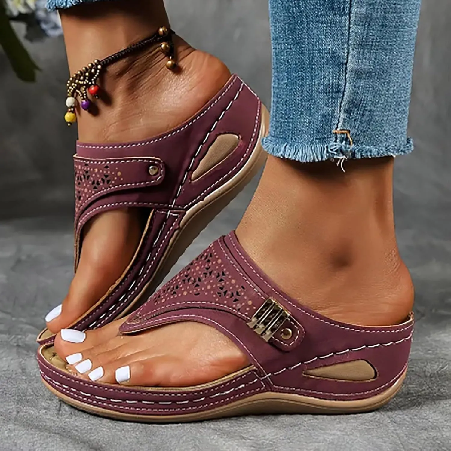 Orthopedic Sandals for Women Dressy Comfortable Arch Support Platform Wedge Sandals Summer Vacation Beach Shoes