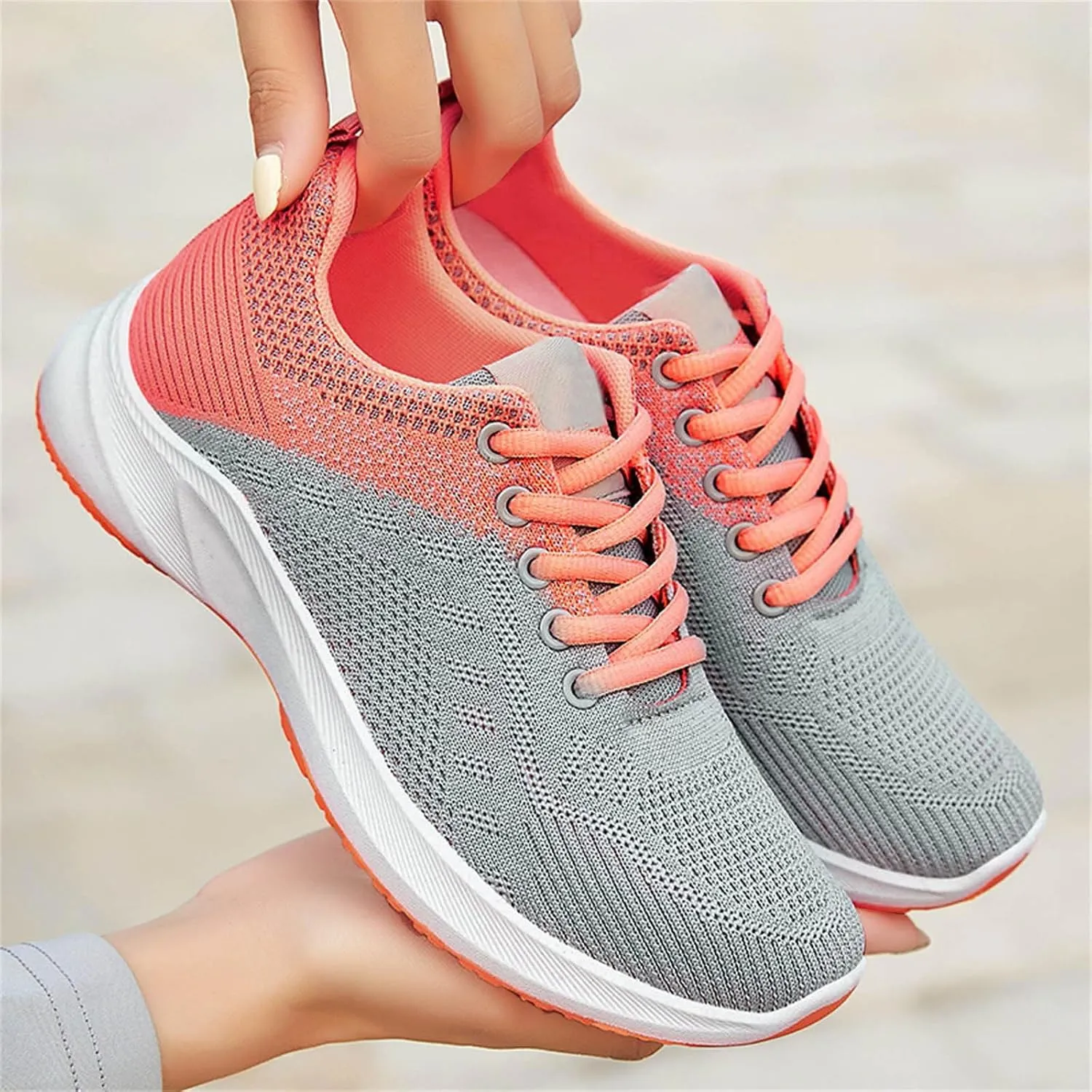 Orthopedic Shoes for Women Comfortable Arch Support Sports Shoes Lightweight Breathable Non-Slip Walking Shoe Casual Slip On Running Sneakers for Tennis Gym Running Workout Yoga