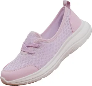Orthopedic Shoes for Women Lightweight Breathable Mesh Holllow Out Slip-On Knitted Sneakers Casual Comfortable Low Cut Walking Sneakers with Arch Support