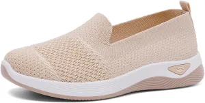 Orthopedic Sneakers for Women Summer Breathable Mesh Slip On Soft Sole Walking Shoes Lightweight Casual Comfortable Fashion Tennis Shoes with Arch Support