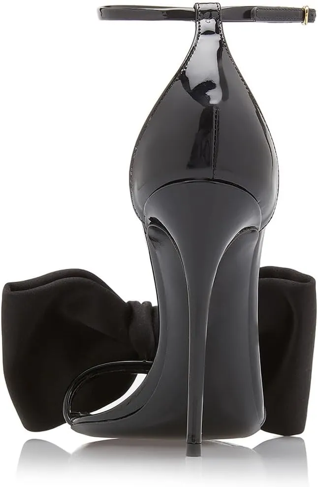 Pazzion Women Graceful Bowknots Open Toe Sandals Skinny Ankle Strap Stiletto High Heel Pumps Sexy Wedding Fancy Ballroom Shoes Size 4-16 US