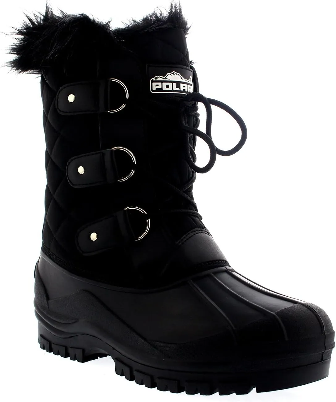 POLAR Womens Mid Calf Mountain Walking Tactical Waterproof Boots